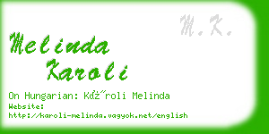 melinda karoli business card